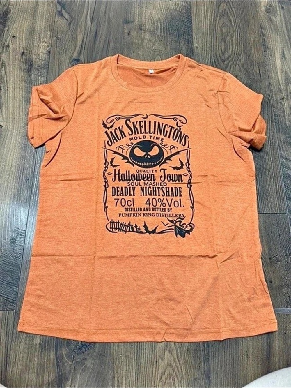 Jack Skellington Halloween Town Orange Graphic T-Shirt Size Medium